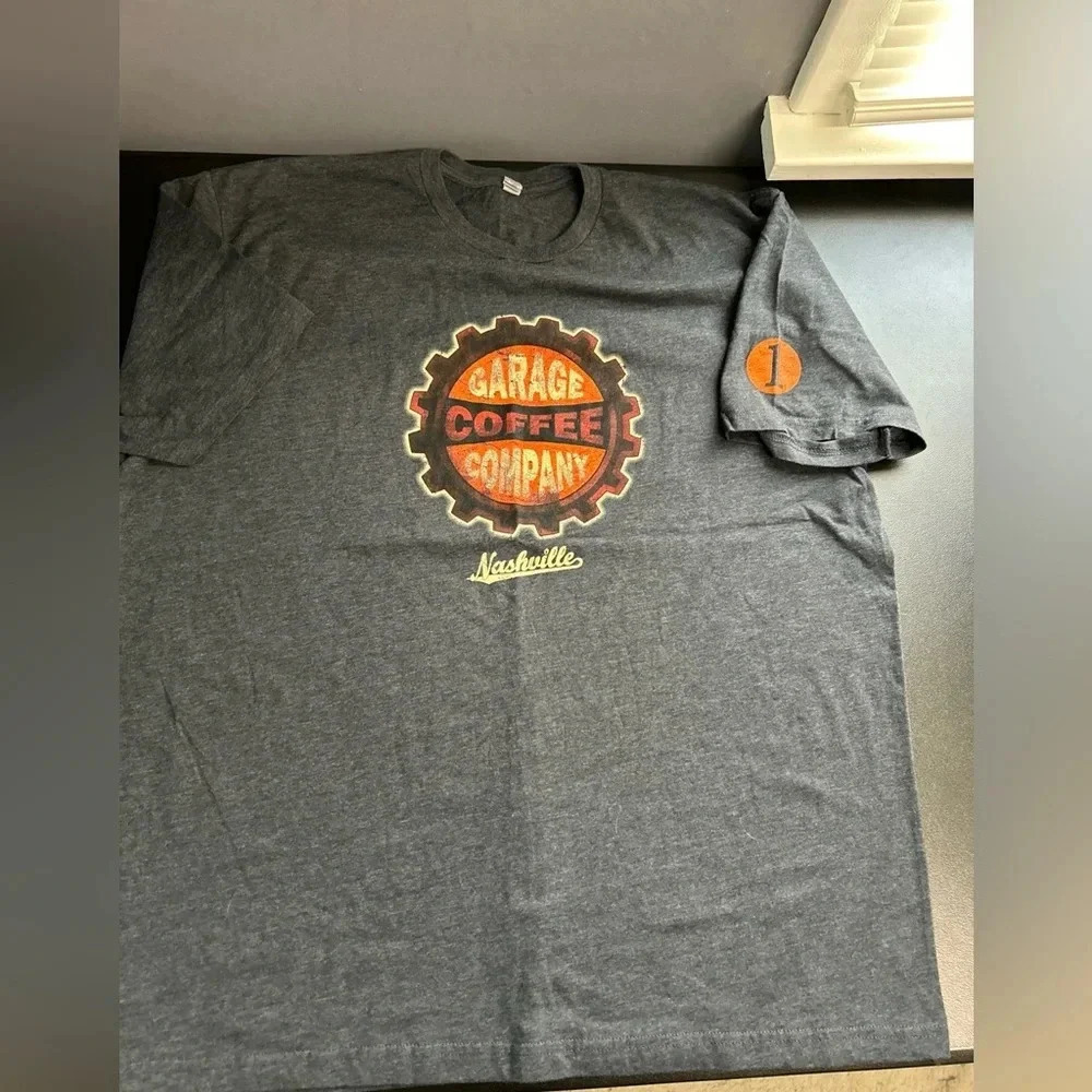Garage Coffee Company Nashville T-Shirt Vintage‎ Automotive Inspired Grey XXL